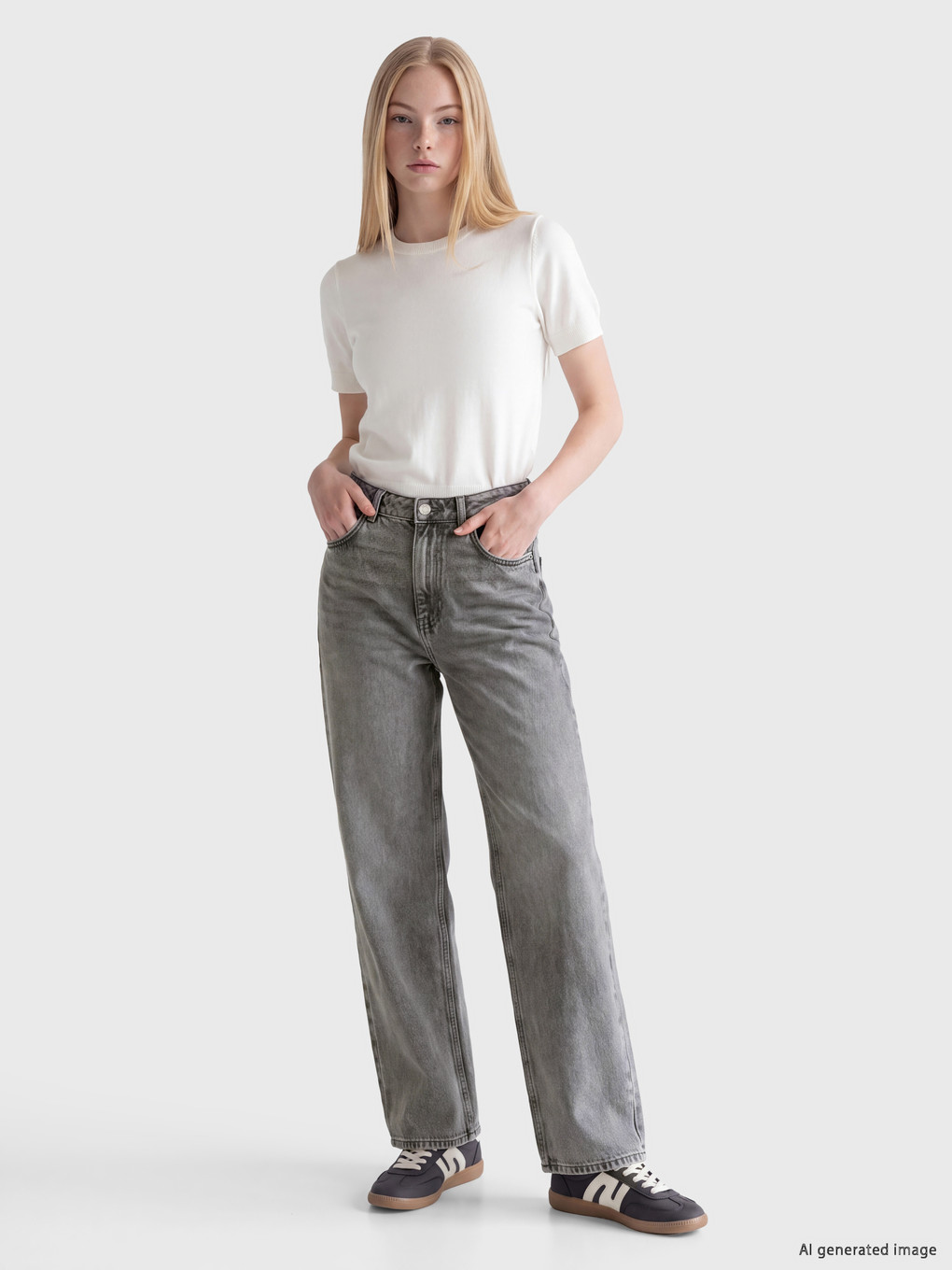 Woman Grey Jeans