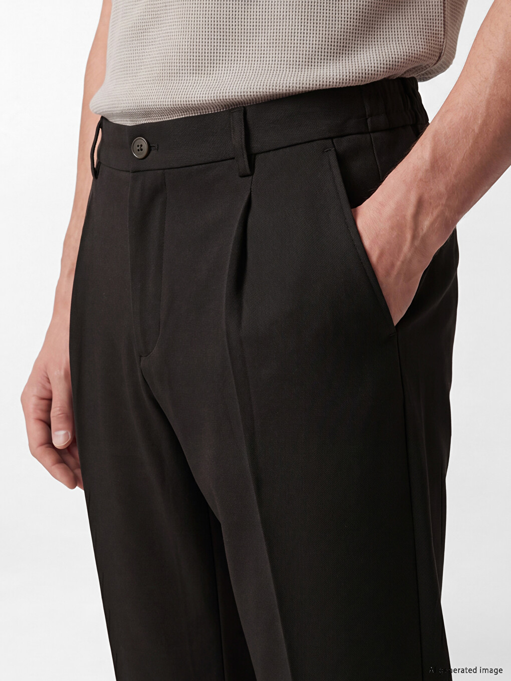 Kahverengi Regular Fit Erkek Pileli Pantolon-2