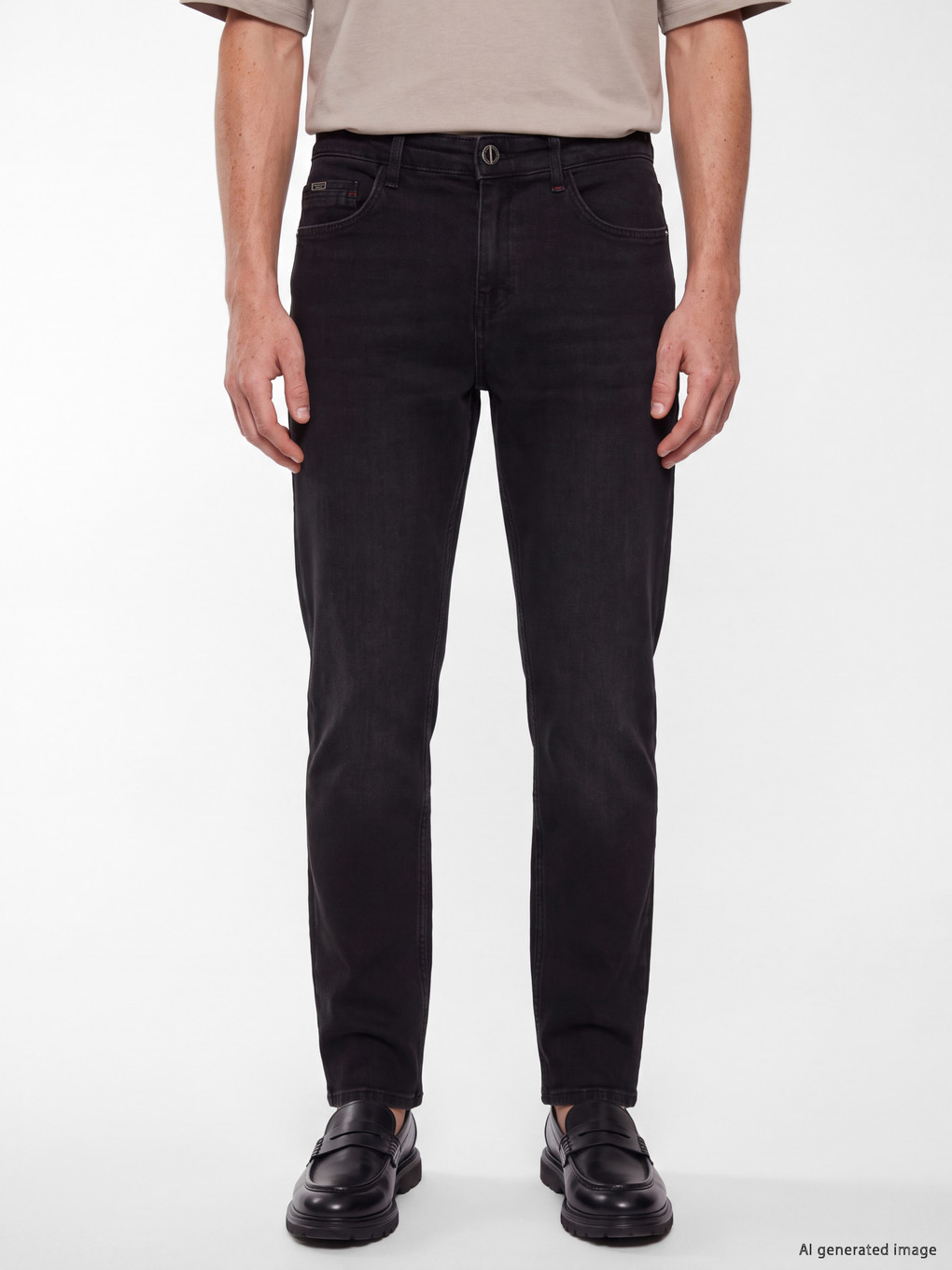 Siyah Regular Fit Kalın Kumaş Premium Jean-1