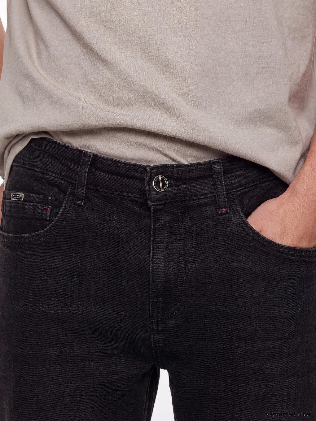 Siyah Regular Fit Kalın Kumaş Premium Jean-2