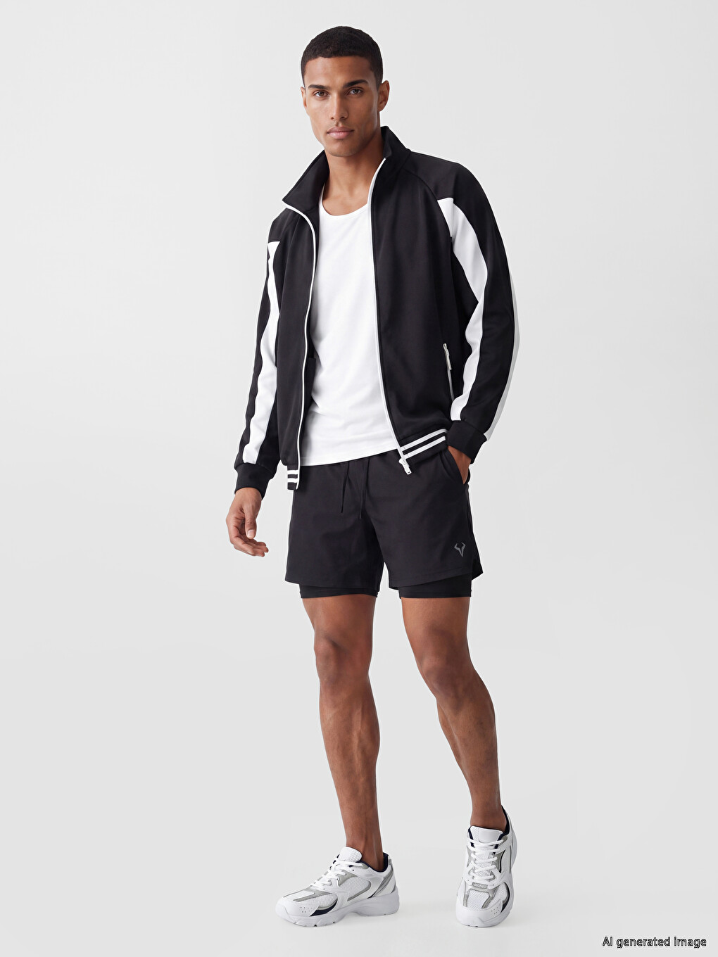 Mock Neck Men's Zip-up Sweatshirt-1