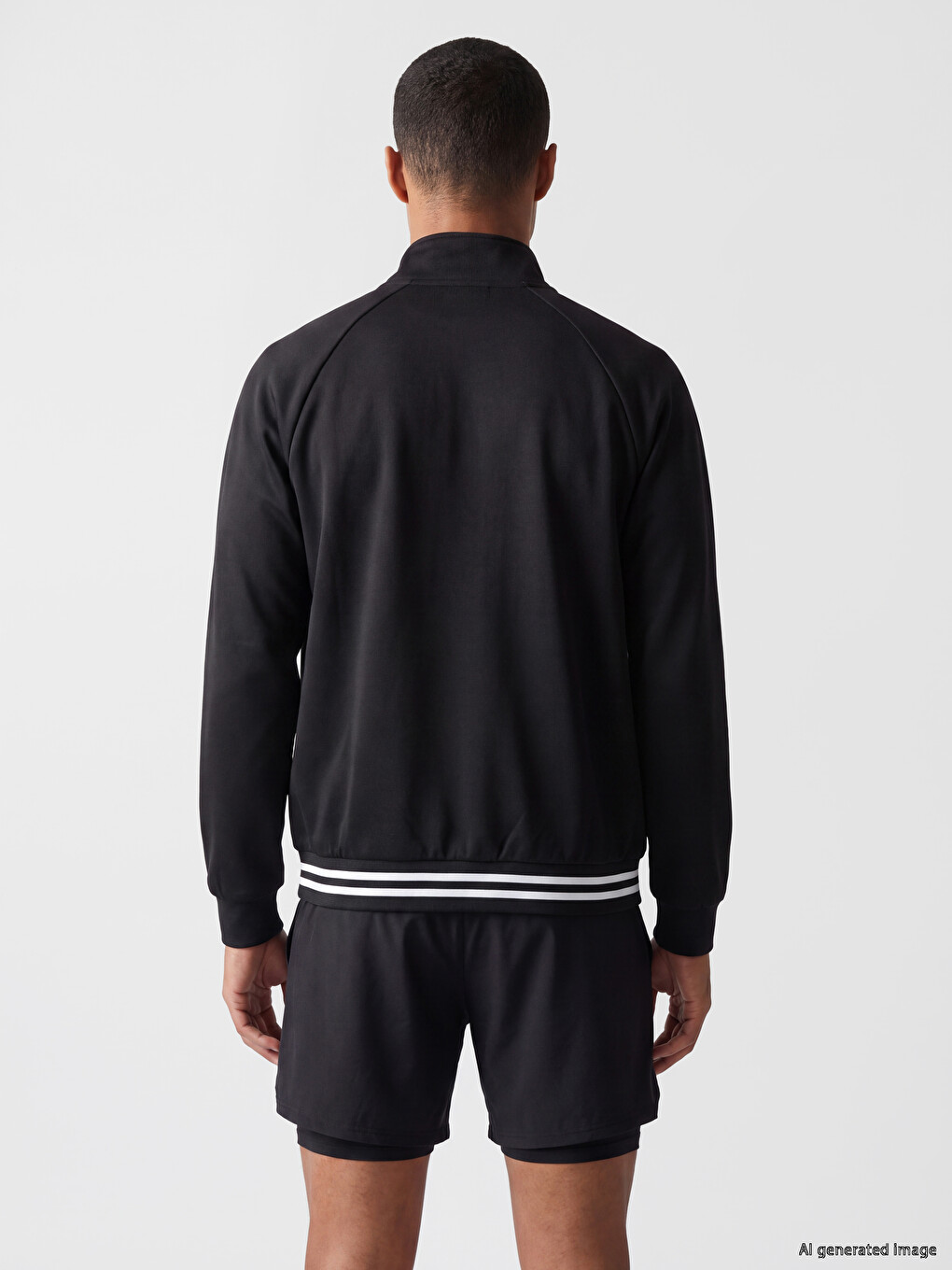 Mock Neck Men's Zip-up Sweatshirt-3