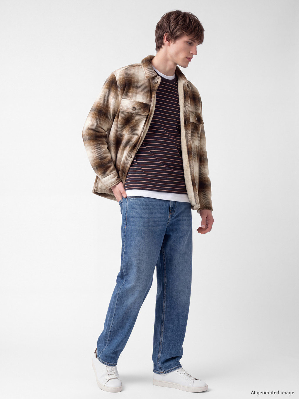 Plaid Patterned Men's Shirt Jacket-1
