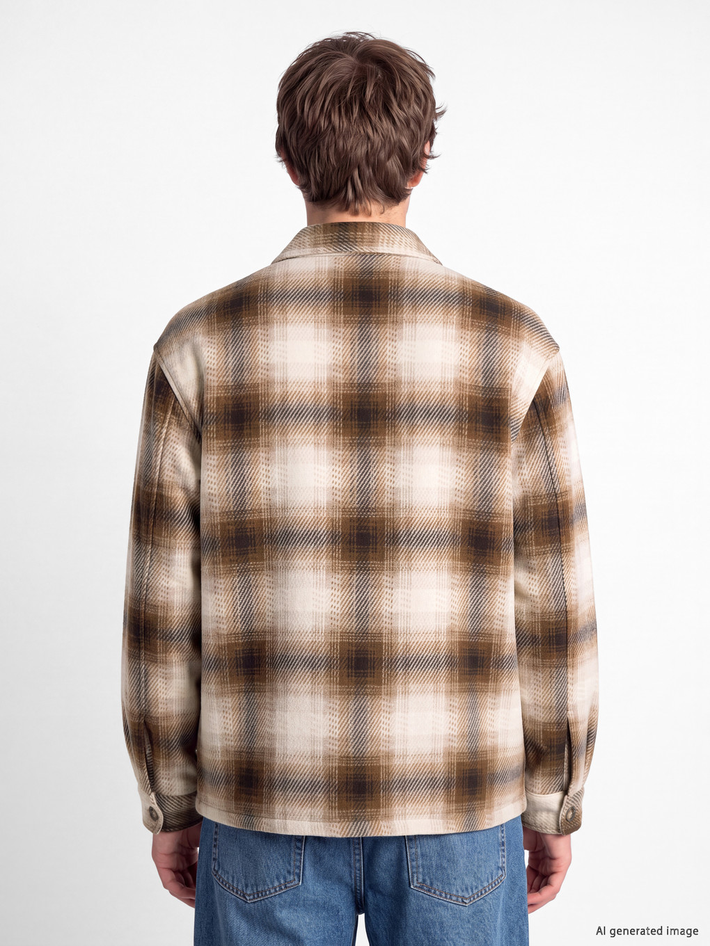 Plaid Patterned Men's Shirt Jacket-3