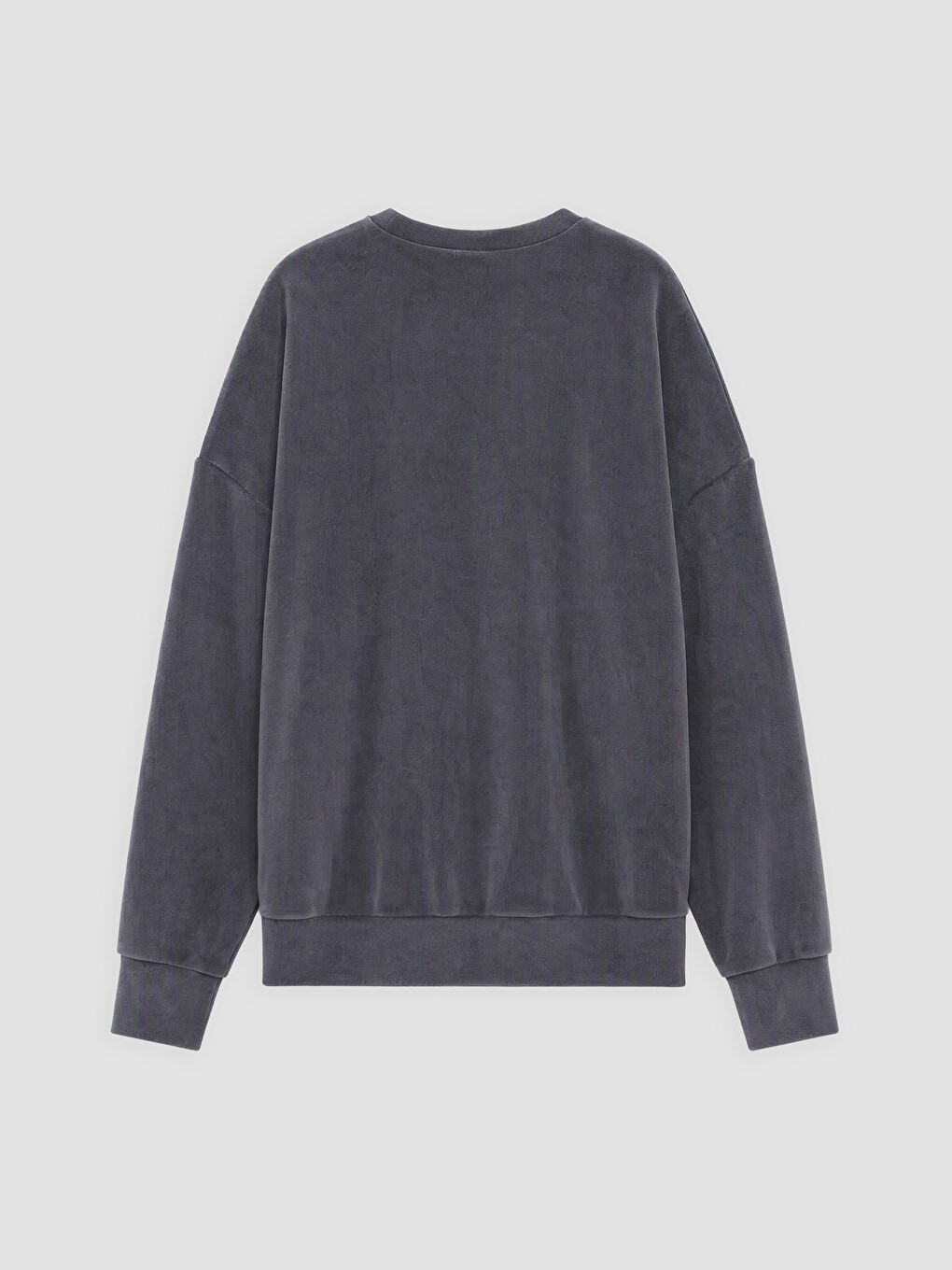 Gri Bisiklet Yaka Kız Çocuk Kadife Pijama Takımı-3