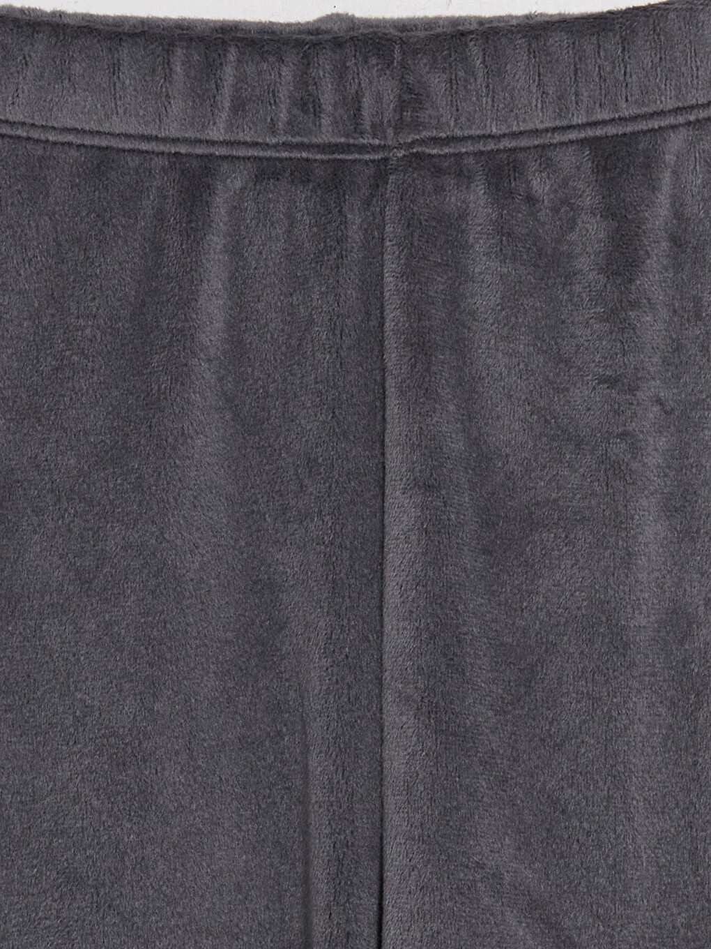 Gri Bisiklet Yaka Kız Çocuk Kadife Pijama Takımı-6