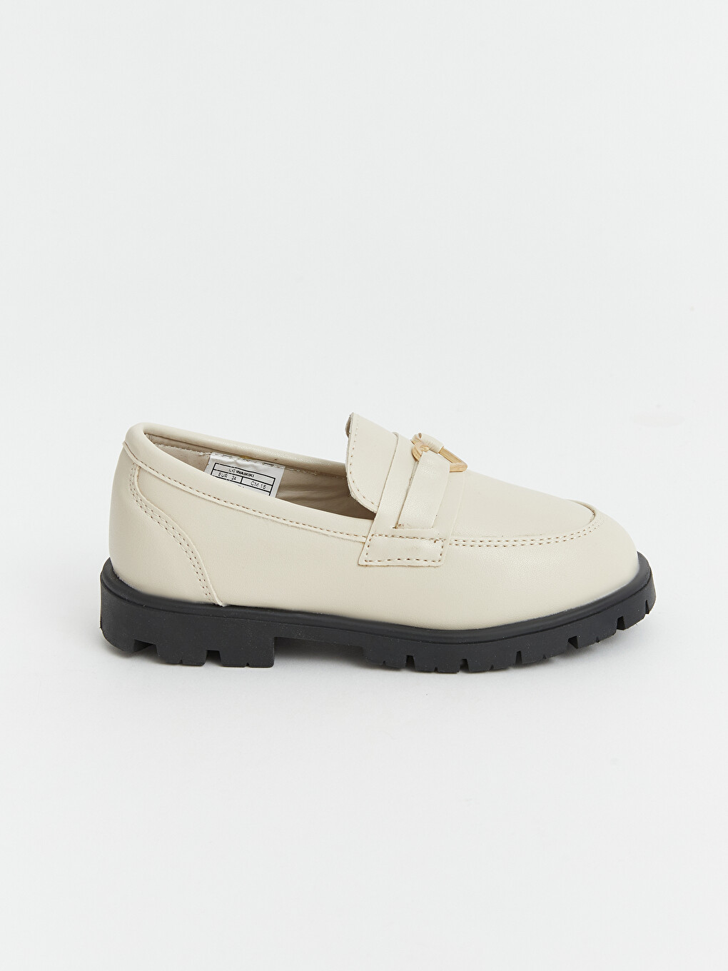 Bej Kalp Detaylı Kız Çocuk Loafer-1