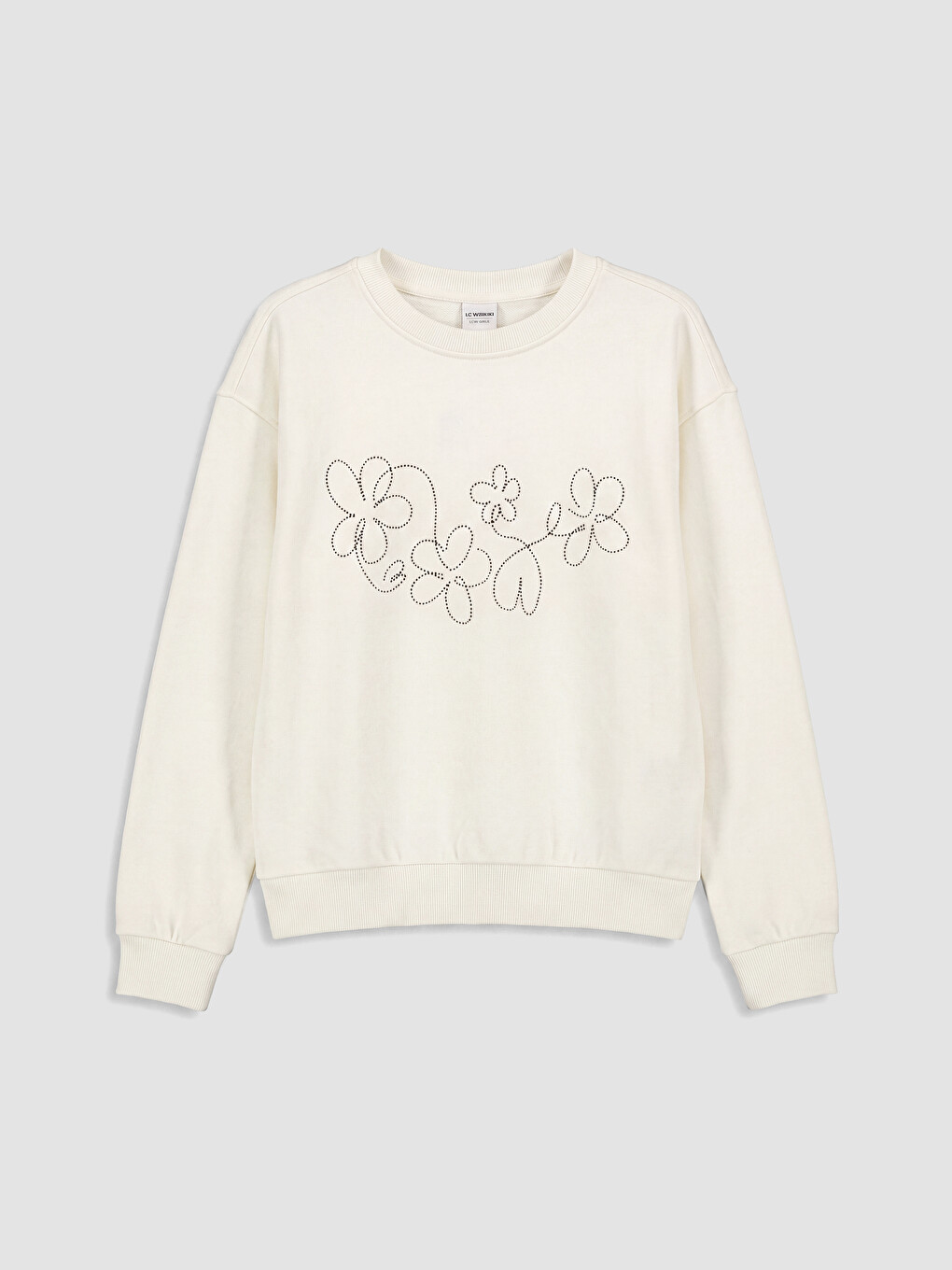 Ekru Baskılı Kız Çocuk 2'li Sweatshirt-4