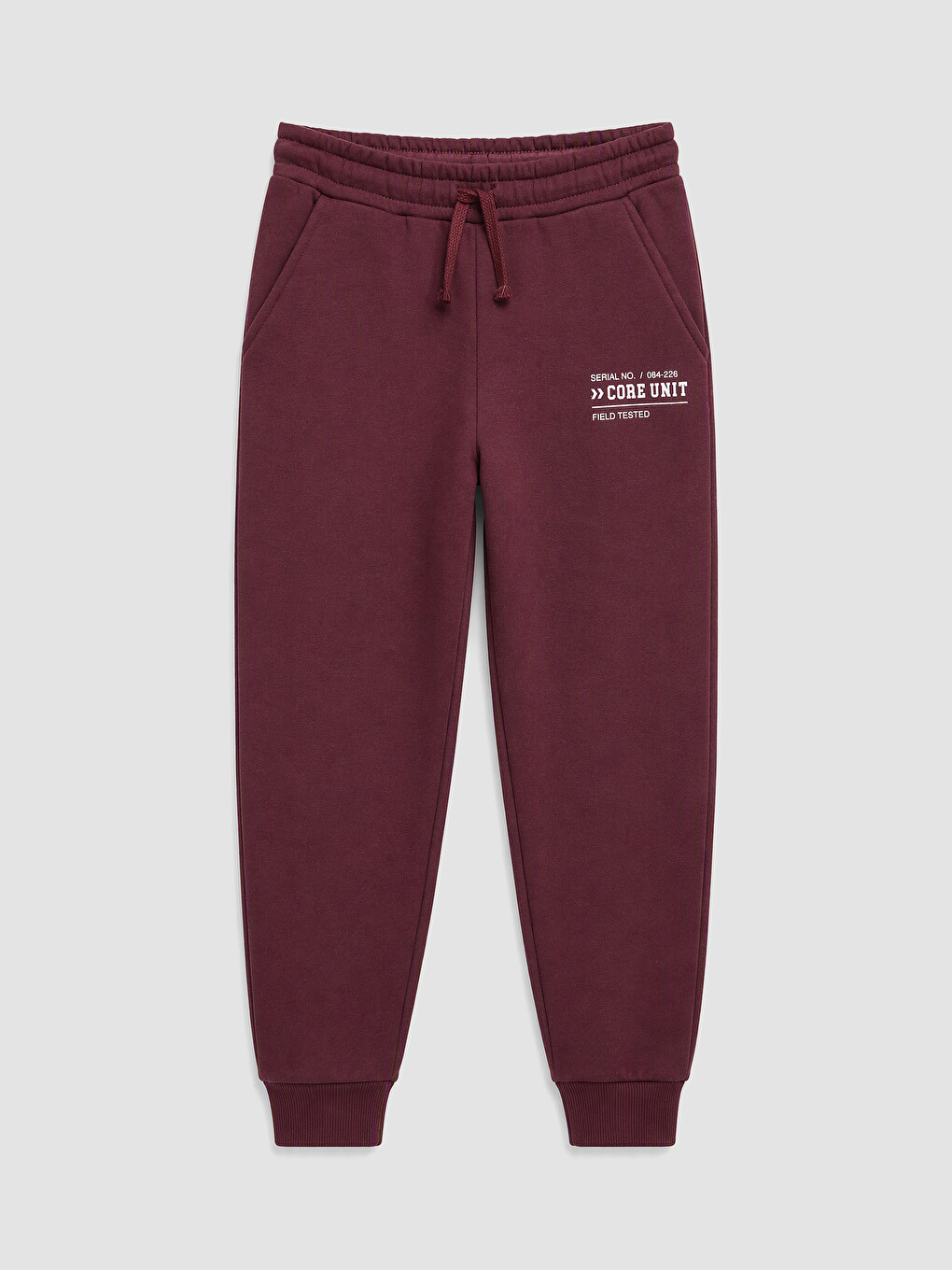 Bordo Erkek Çocuk Kalın Jogger Eşofman Altı