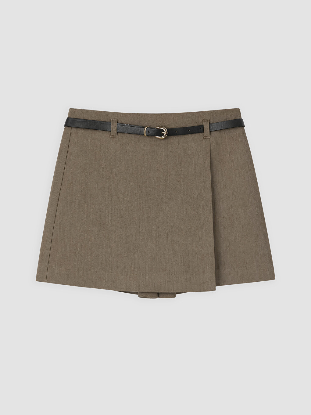 Belted Skirt Look Women's Shorts-3