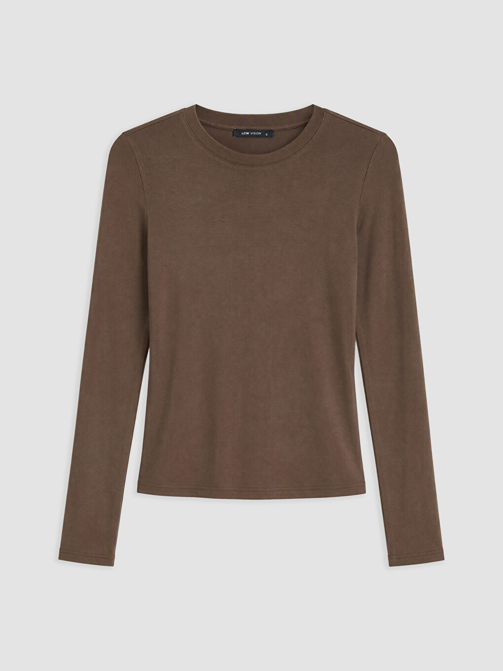 Rundhalsausschnitt Damen Geripptes Body-4