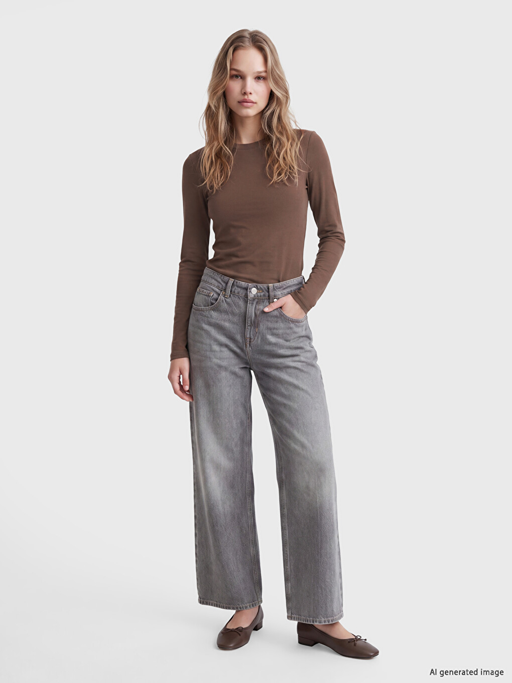 Rundhalsausschnitt Damen Geripptes Body-1