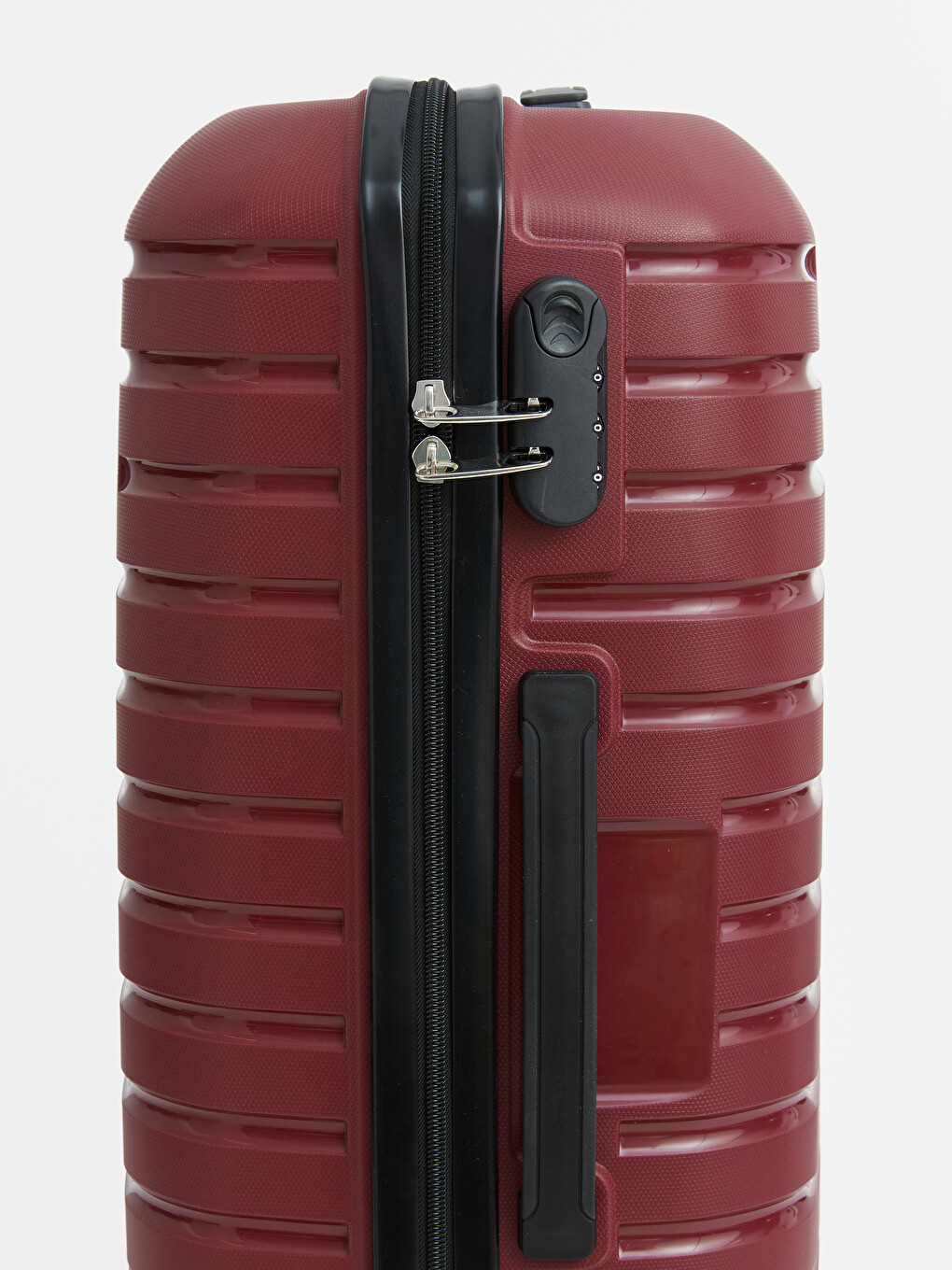 Bordo Kilit Detaylı Orta Boy Valiz-3