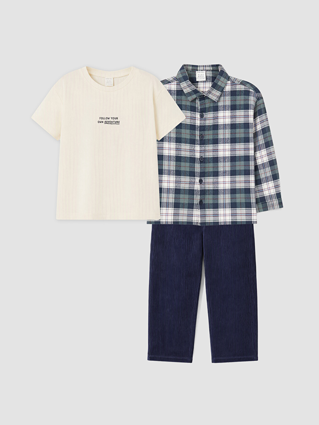 Yeşil Ekose Erkek Bebek Gabardin Takım