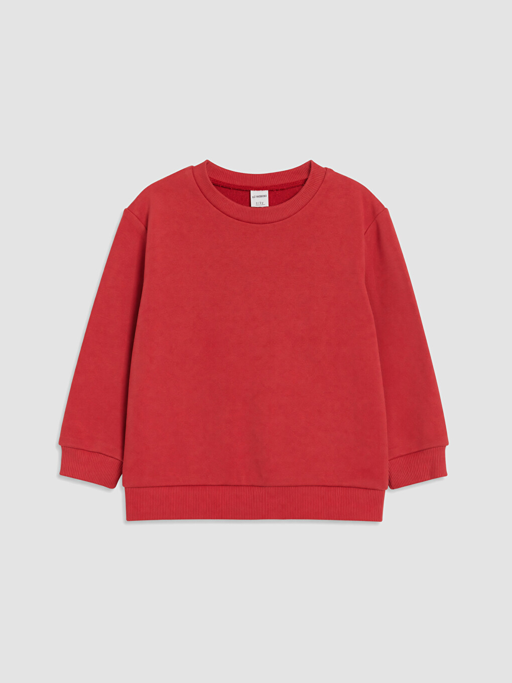 Kırmızı Bisiklet Yaka Kız Çocuk Kalın Sweatshirt