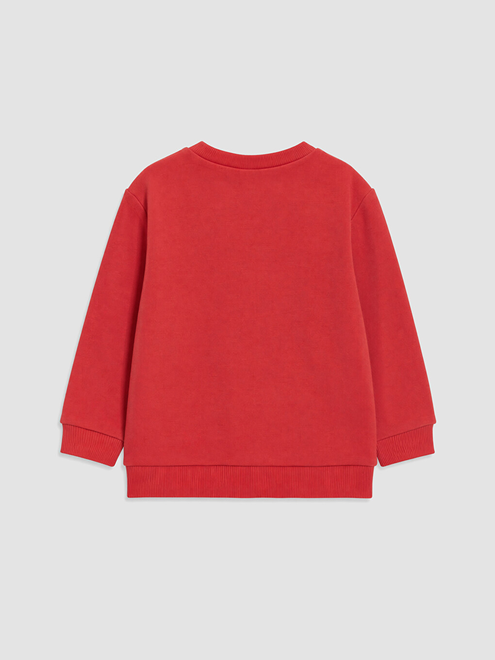 Kırmızı Bisiklet Yaka Kız Çocuk Kalın Sweatshirt-1