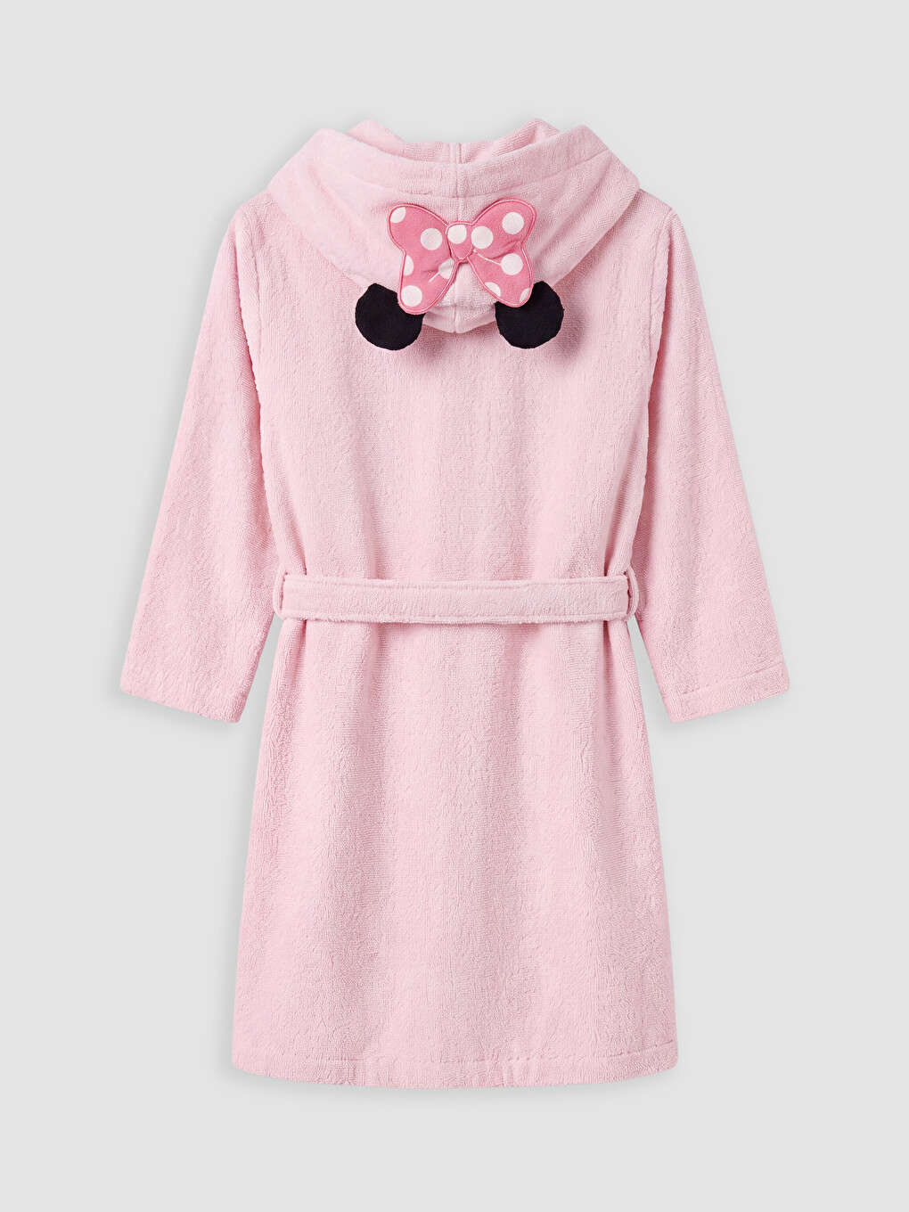 Pembe Minnie Mouse Baskılı Kız Çocuk Bornoz-2