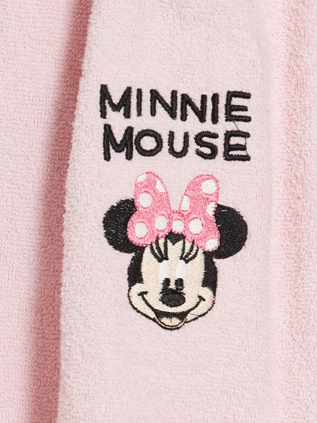 Pembe Minnie Mouse Baskılı Kız Çocuk Bornoz-3