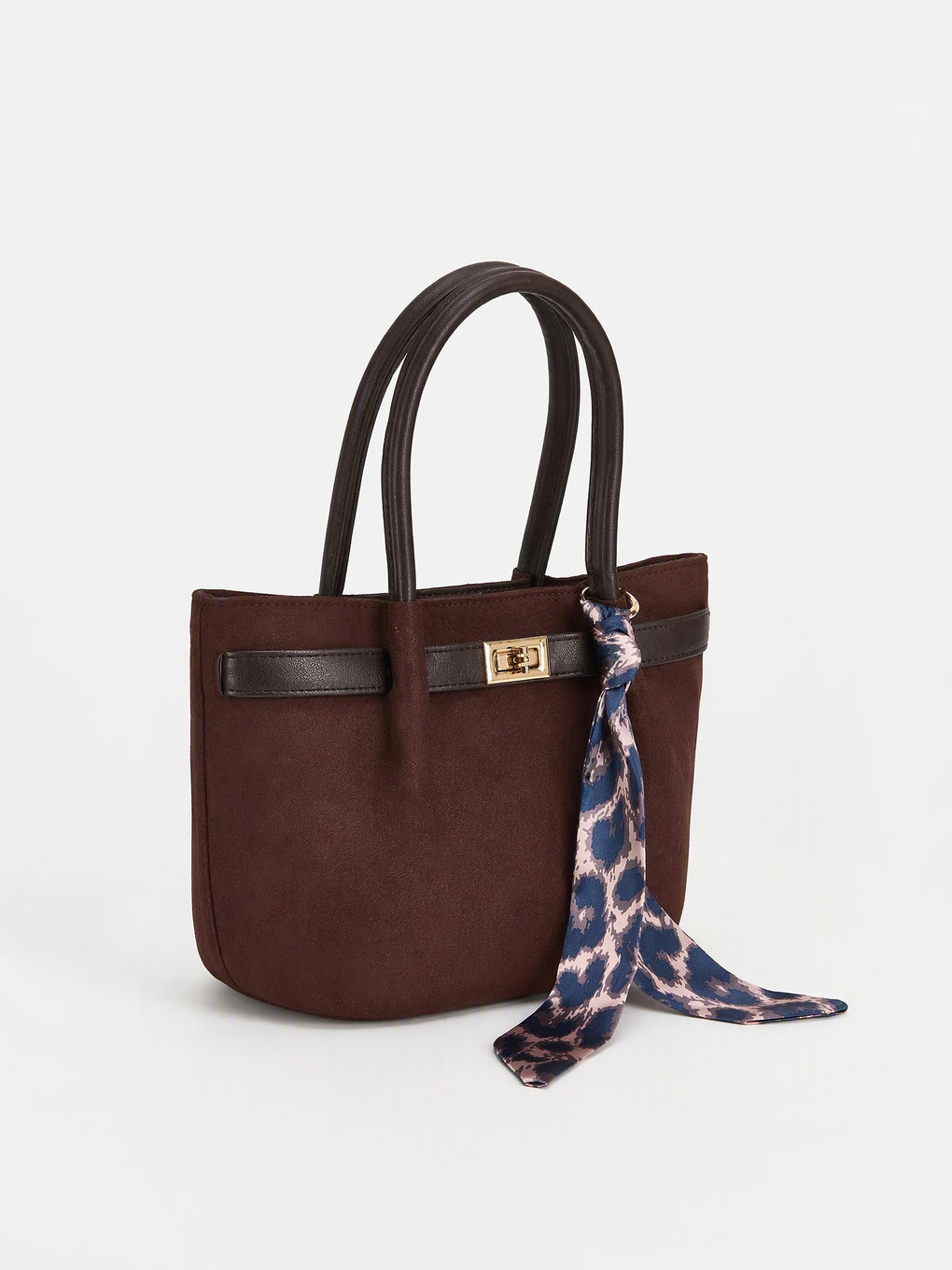 Suede Look Women's Shoulder Bag And Ornament-1