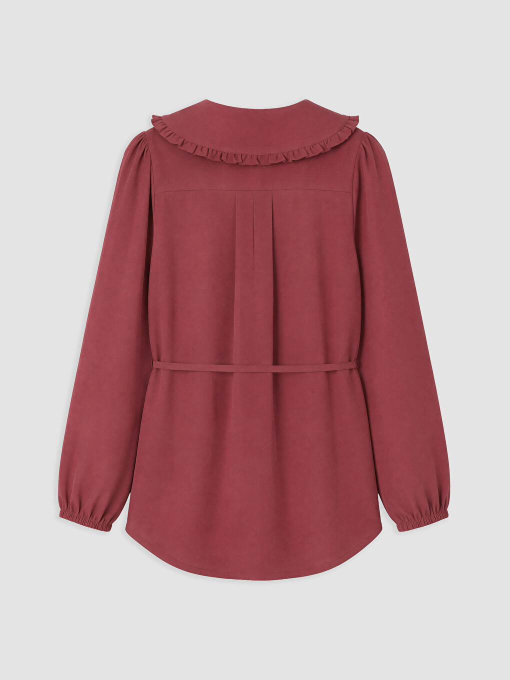 Bordo Bebe Yaka Modal Karışımlı Kadın Gömlek Tunik-5