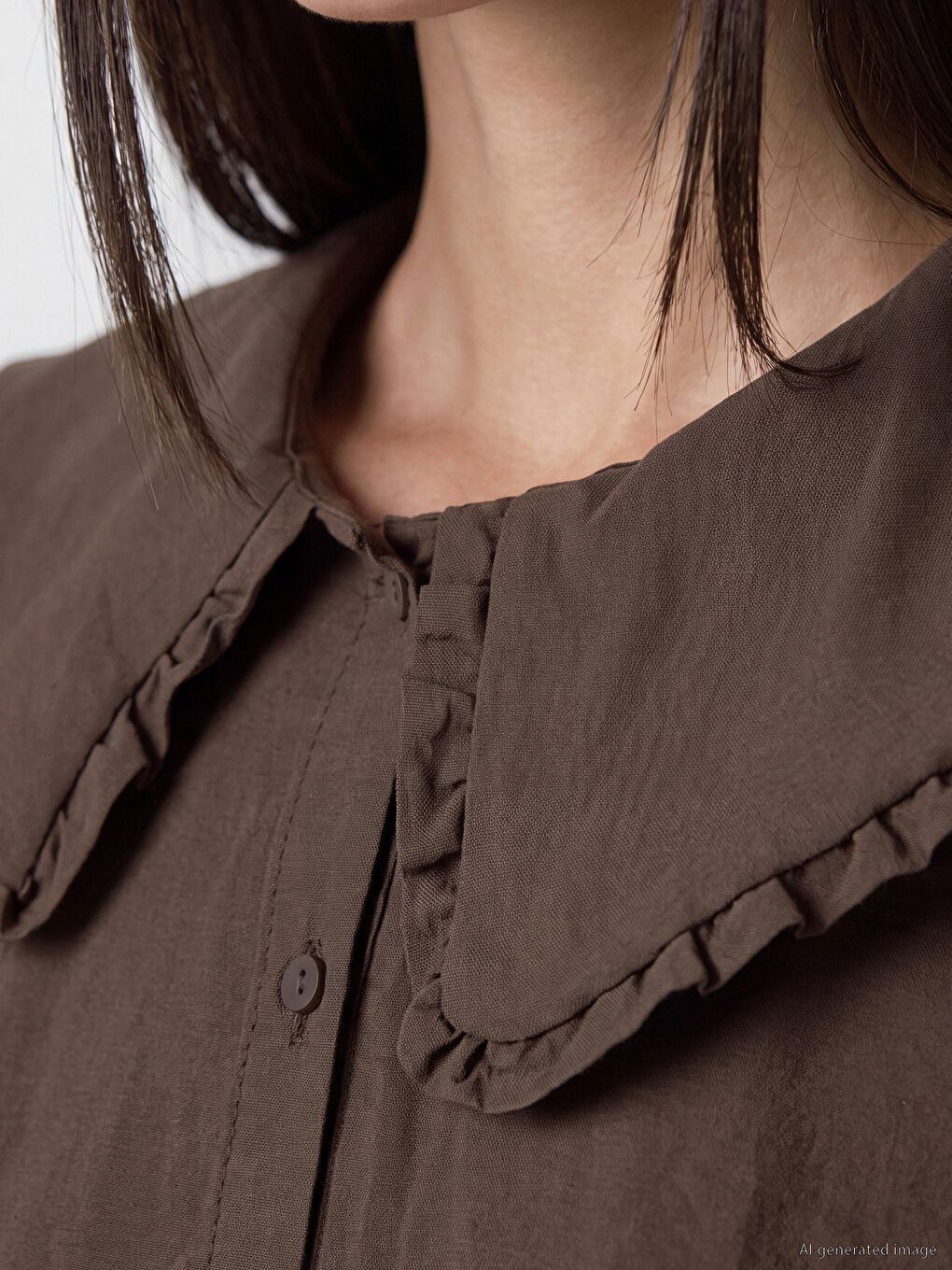 Peter Pan Collar Modal Blended Women's Shirt Tunic-2