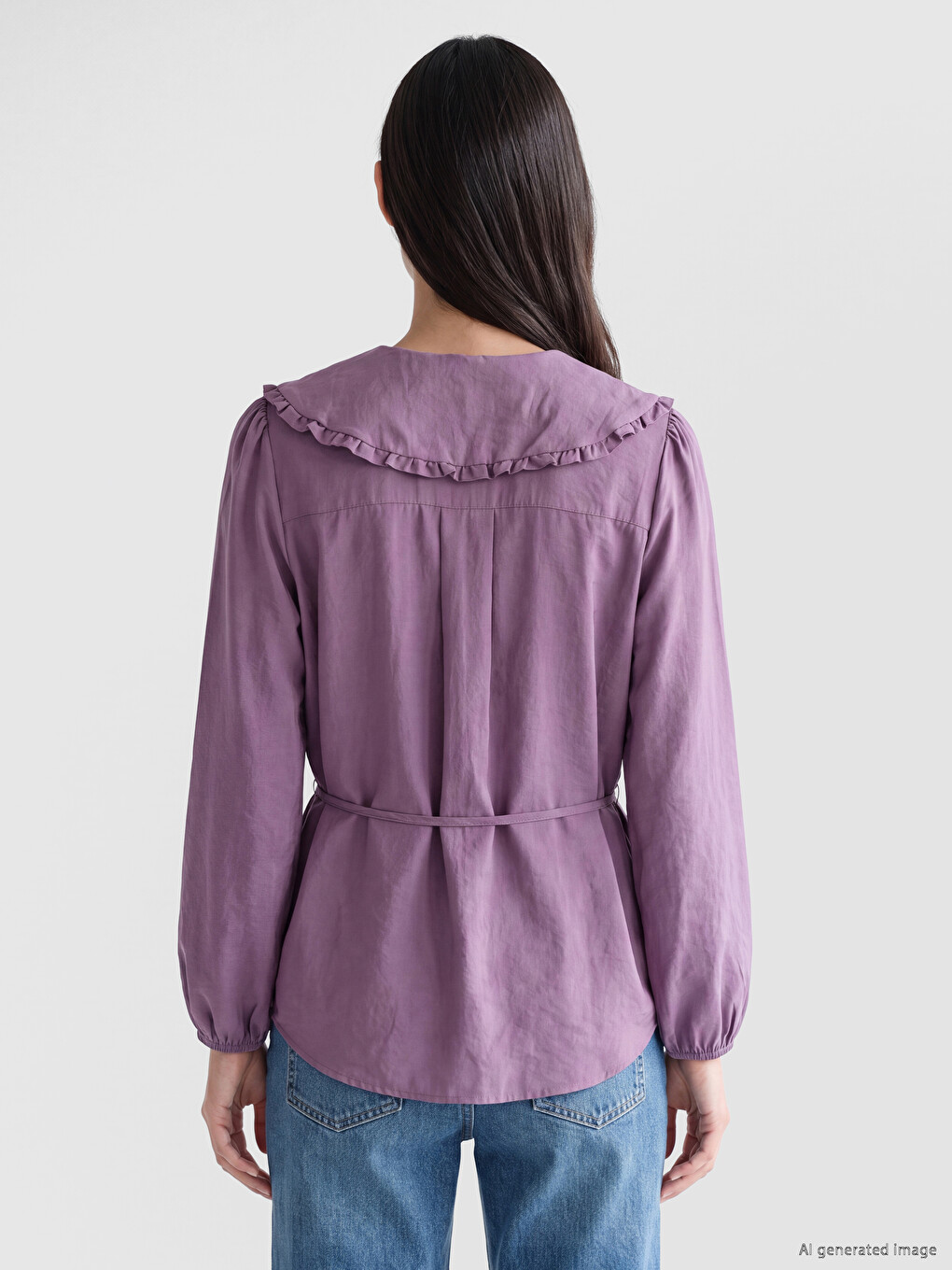 Peter Pan Collar Modal Blended Women's Shirt Tunic-3