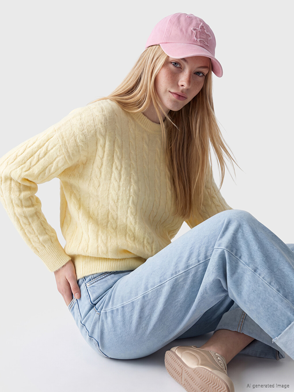 Woman Yellow Sweater