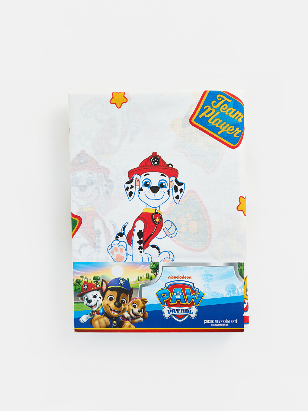 Set Këllëfi Jorgani Njësh Pambuku I Stampuar Paw Patrol Për Fëmijë-1
