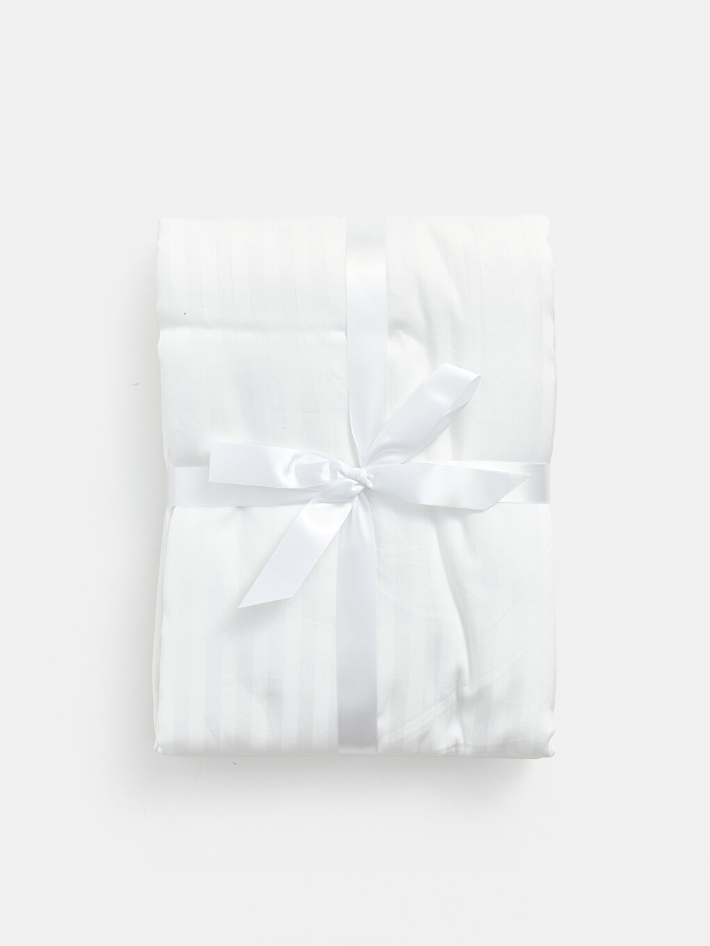 Parure De Couette Double En Satin De Coton Rayé-1