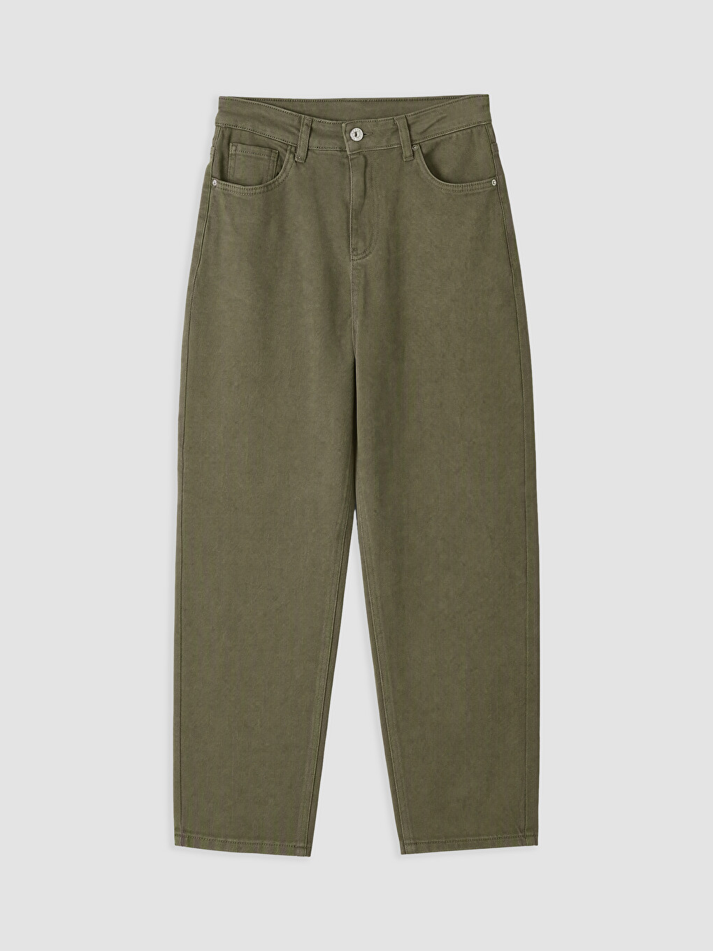 Yeşil Mom Fit Kadın Jean Pantolon