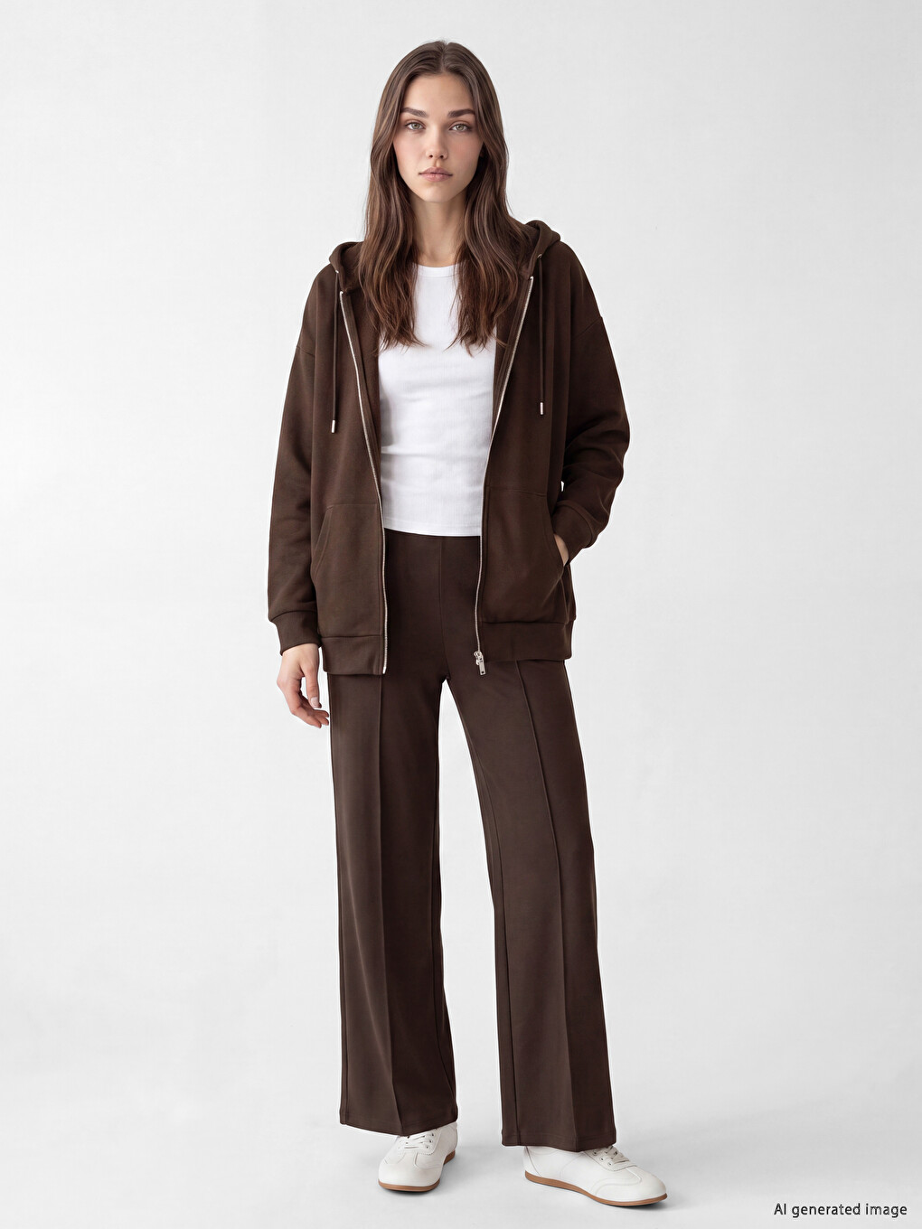 Hooded Oversize Women's Thick Zippered Sweatshirt-1