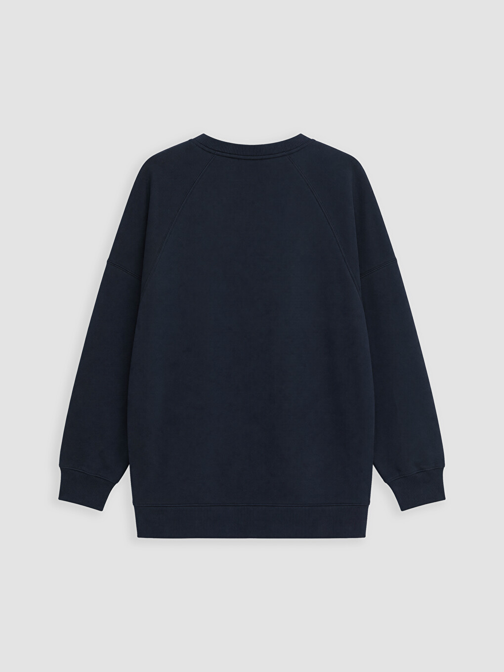 Lacivert Baskılı Oversize Kadın Sweatshirt Tunik-2