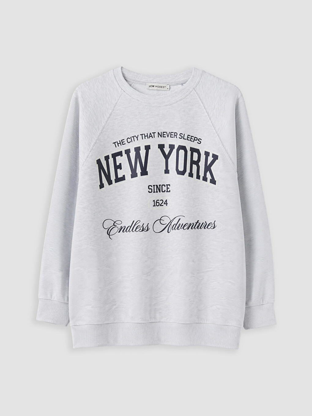 Gri Baskılı Oversize Kadın Sweatshirt Tunik