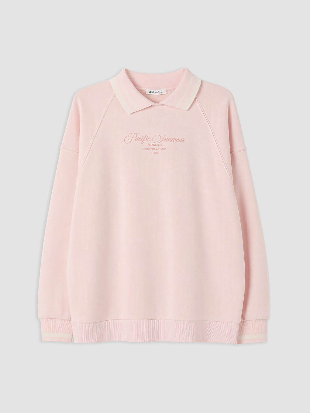 Polo Collar Oversize Women's Sweatshirt Tunic-4