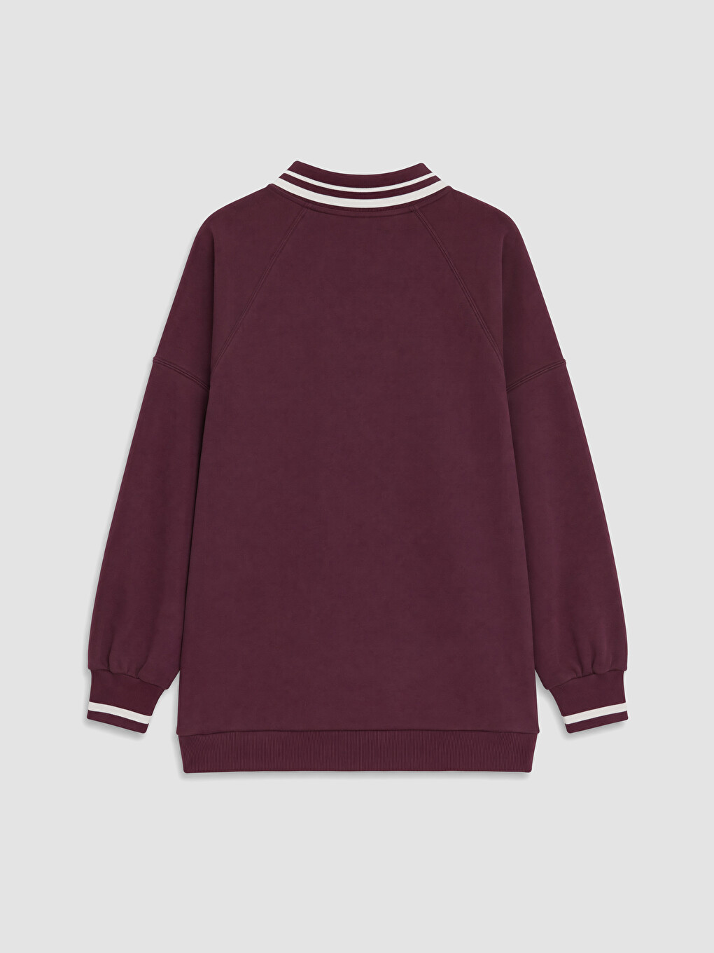 Mürdüm Polo Yaka Oversize Kadın Sweatshirt Tunik-2