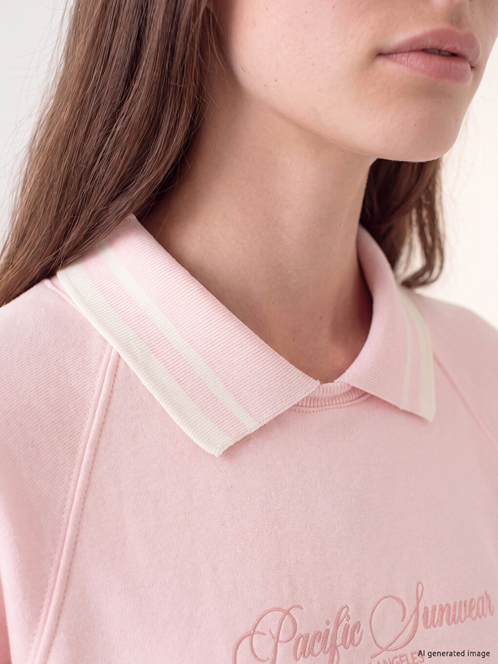 Polo Collar Oversize Women's Sweatshirt Tunic-2