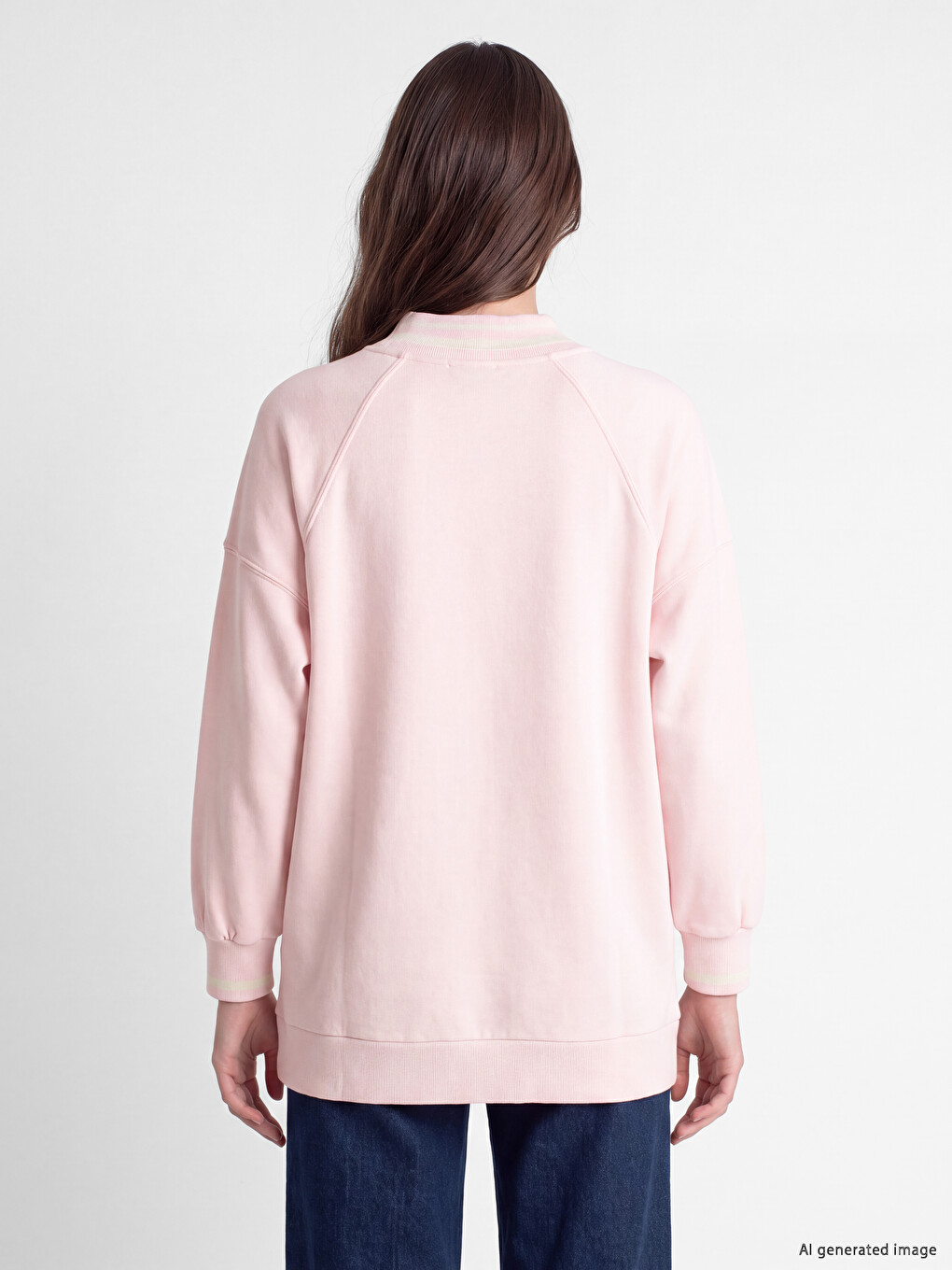 Polo Collar Oversize Women's Sweatshirt Tunic-3
