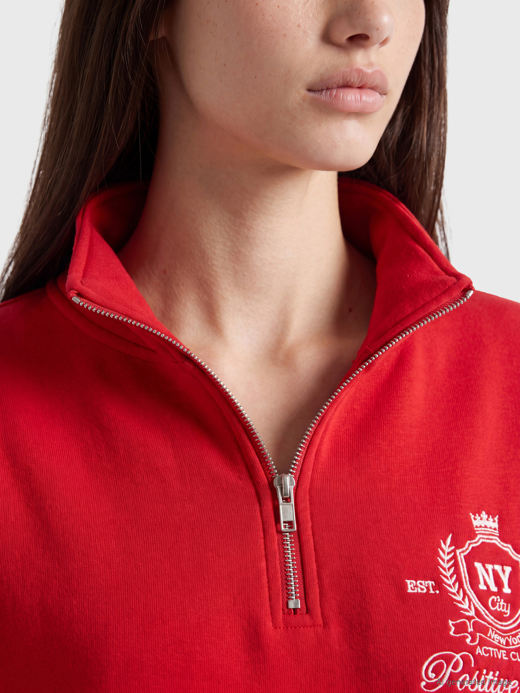 Embroidered Oversize Women's Thick Sweatshirt-2