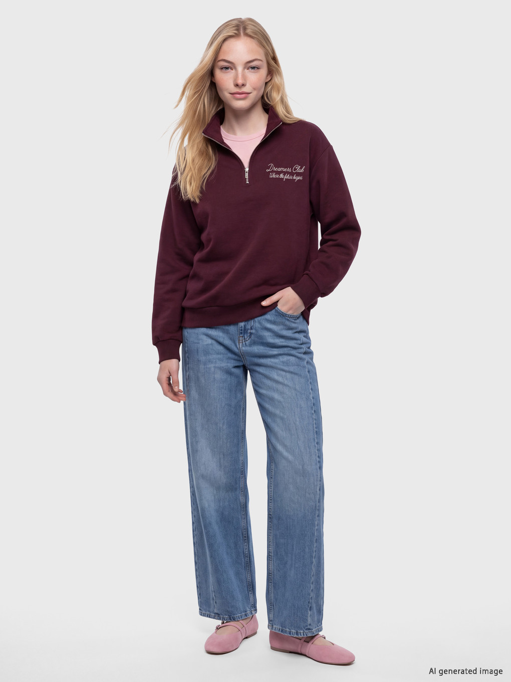 Woman Bordeaux Sweatshirt-1