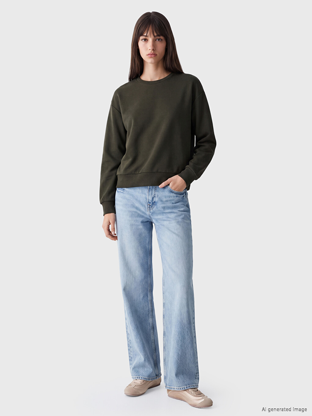 Woman Khaki Sweatshirt