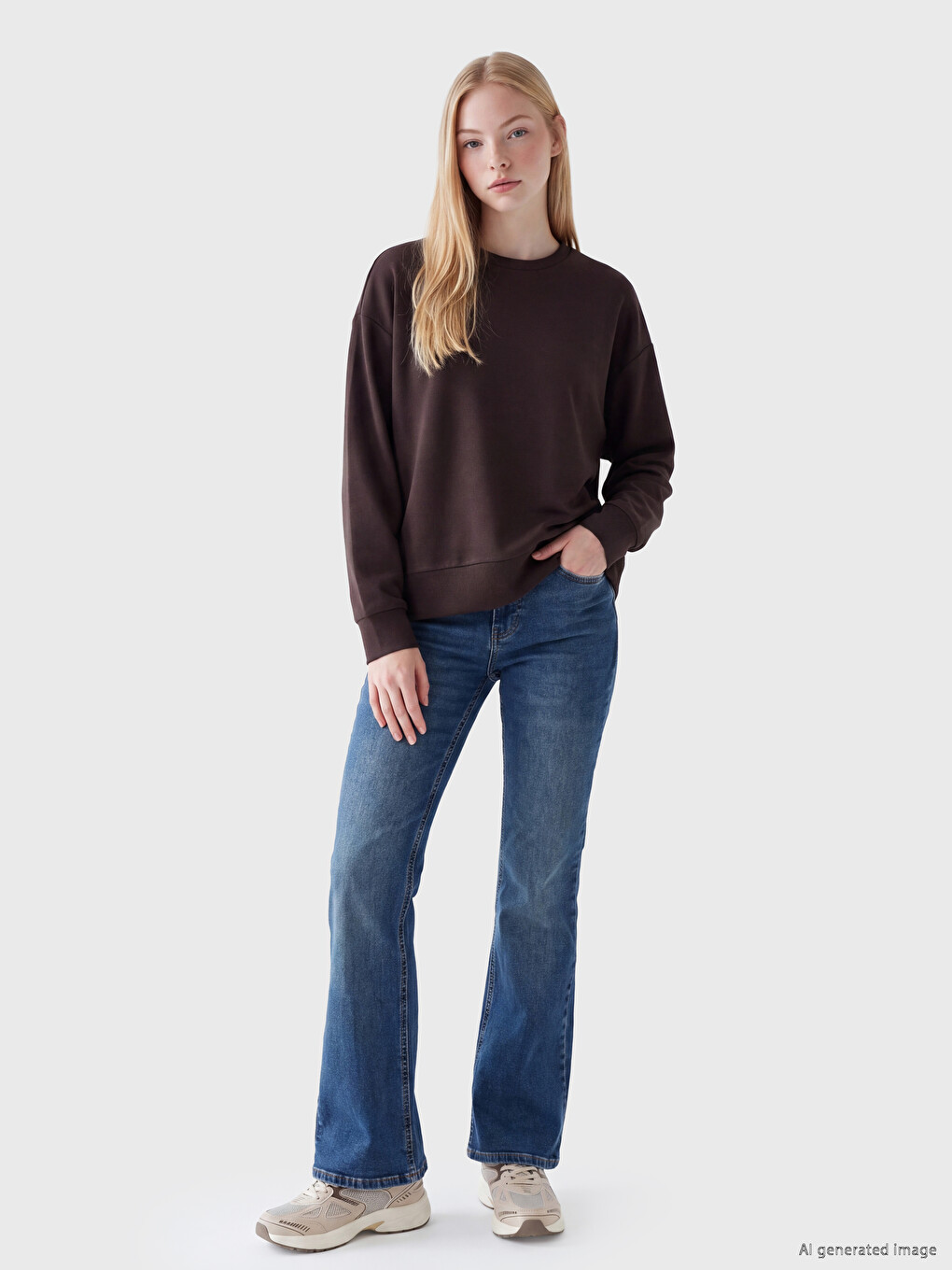 Woman Brown Sweatshirt-1