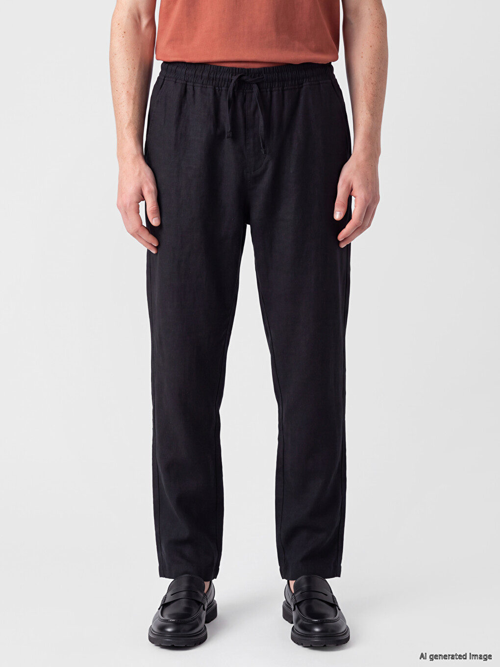 Siyah Regular Fit Erkek Pantolon-1