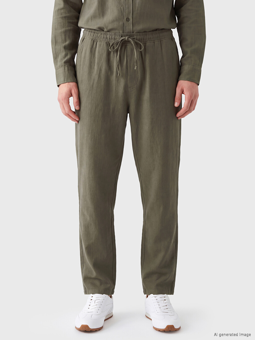 Haki Regular Fit Erkek Pantolon-1