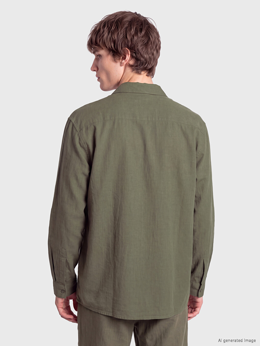Haki Regular Fit Erkek Gömlek-3