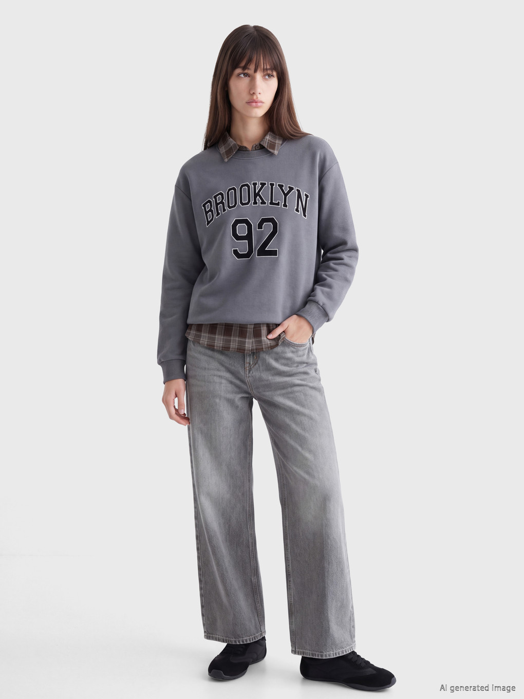 Bluzë Sportive E Trashë Oversize E Stampuar Për Gra-1