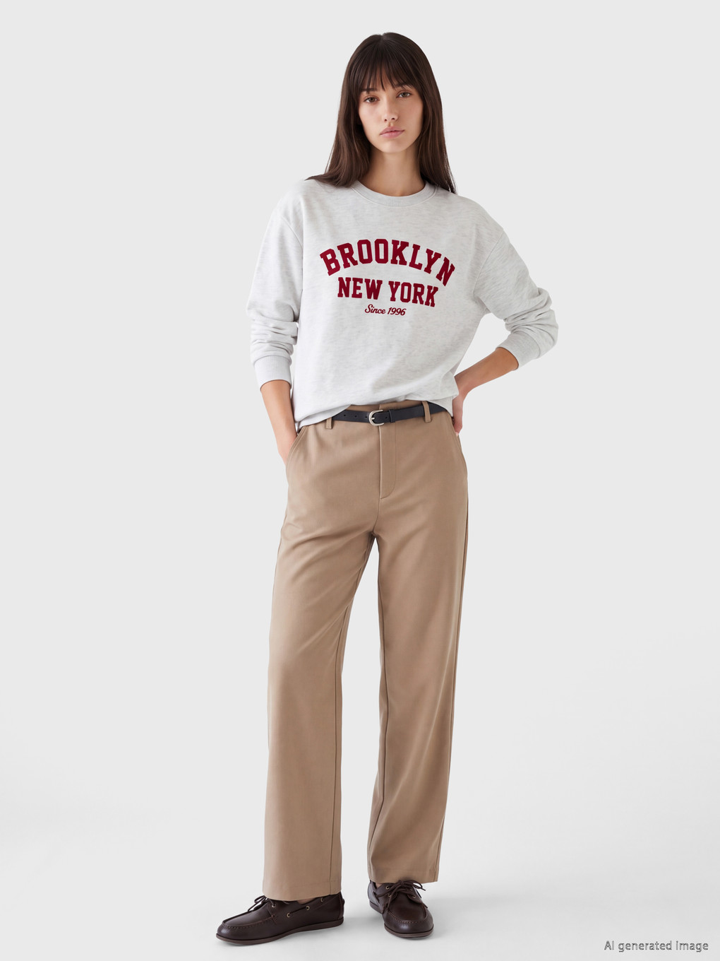 Printed Oversize Women's Thick Sweatshirt-1
