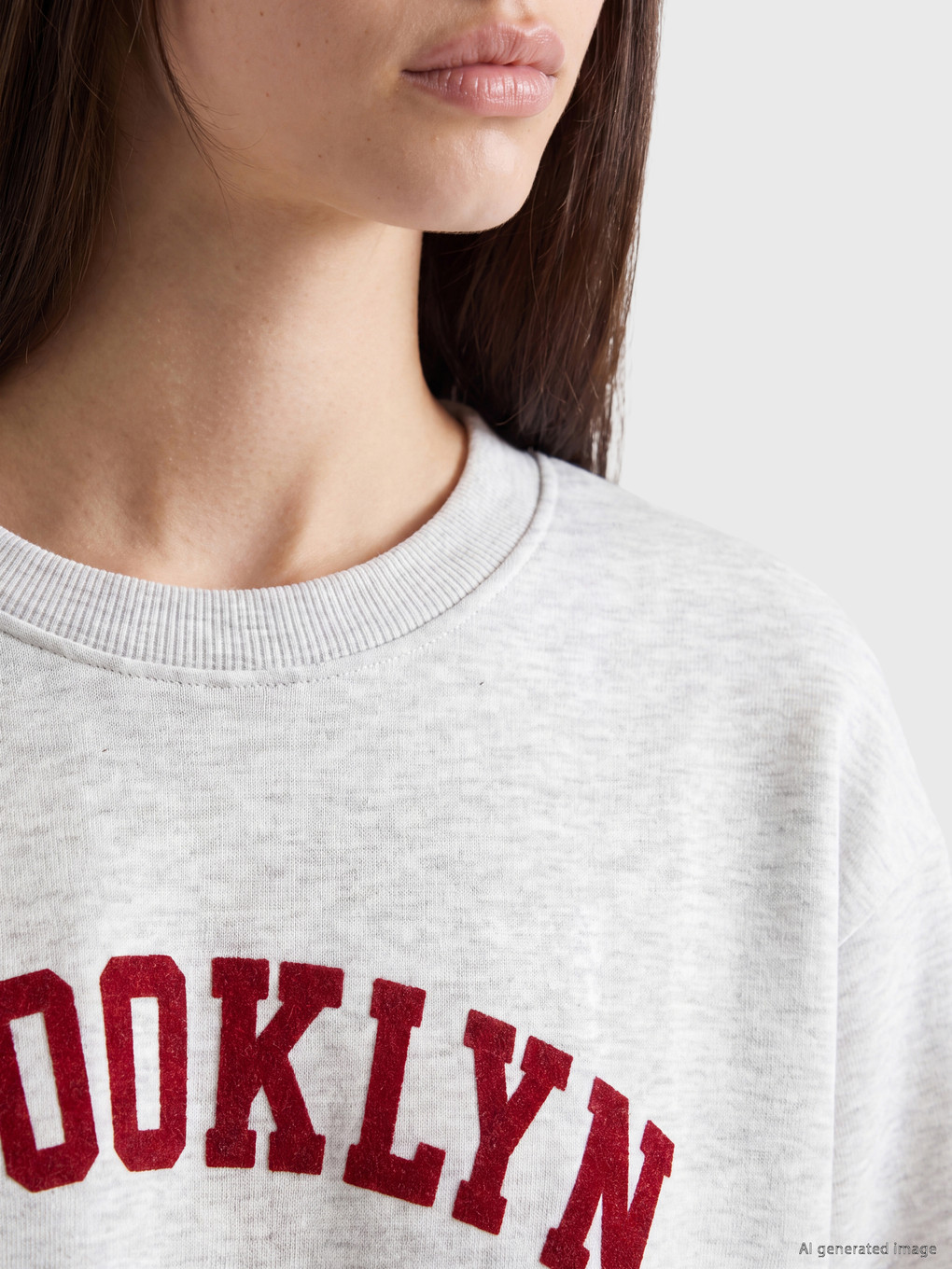 Printed Oversize Women's Thick Sweatshirt-2
