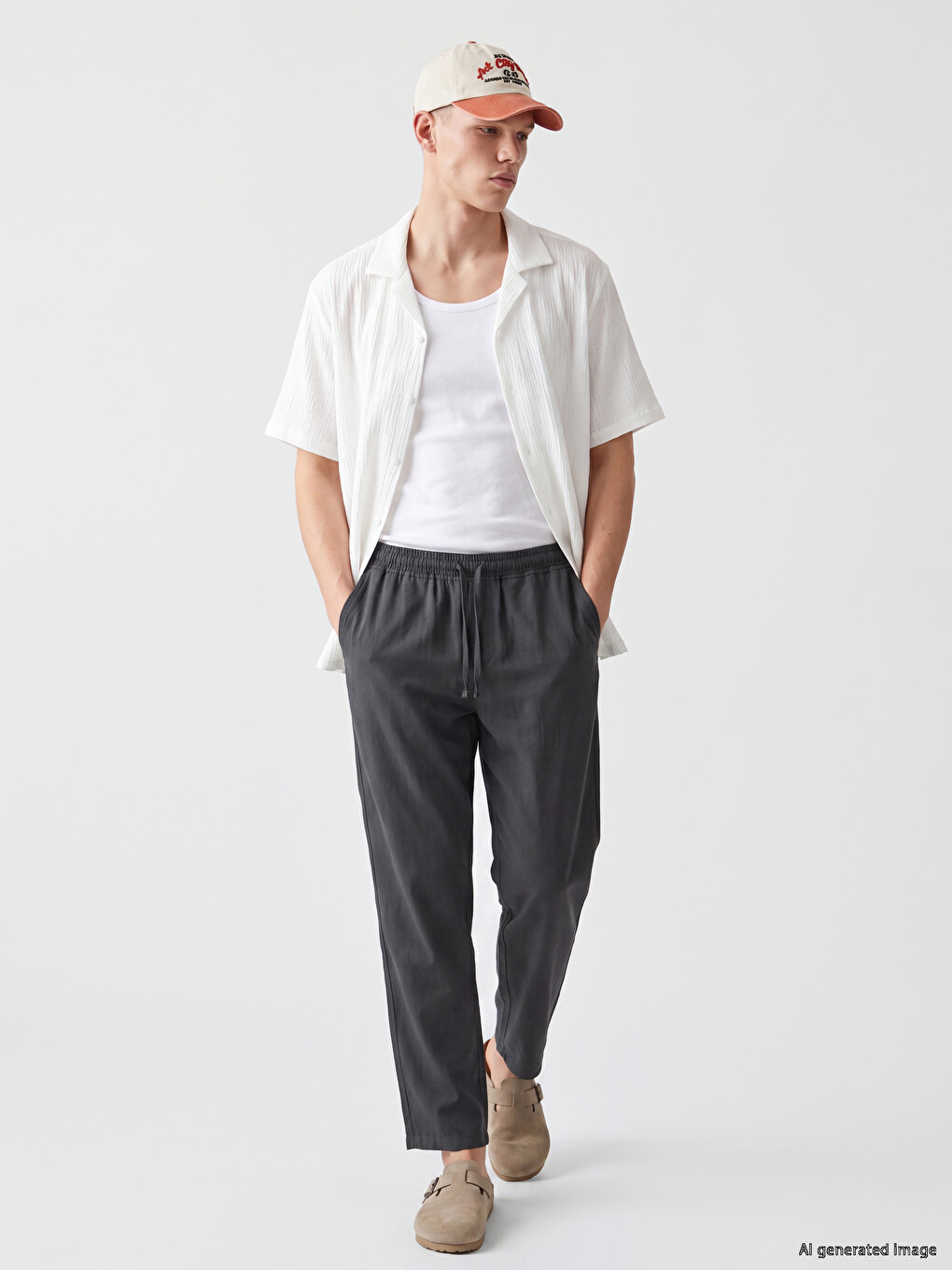 Gri Relax Fit Erkek Pantolon-1