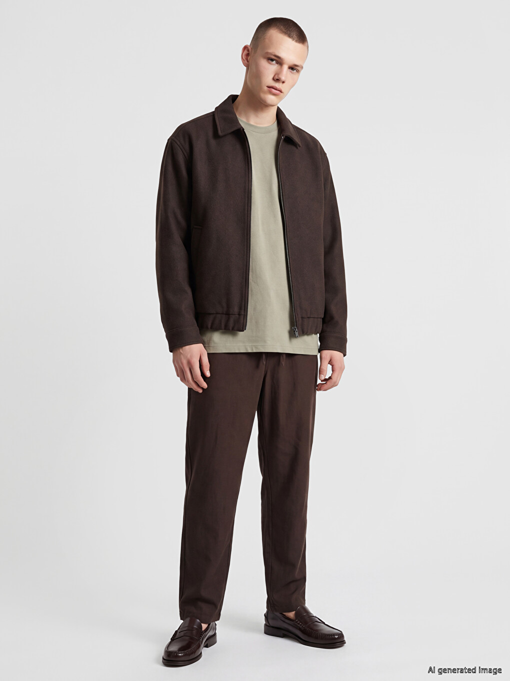 Kahverengi Relax Fit Erkek Pantolon-1