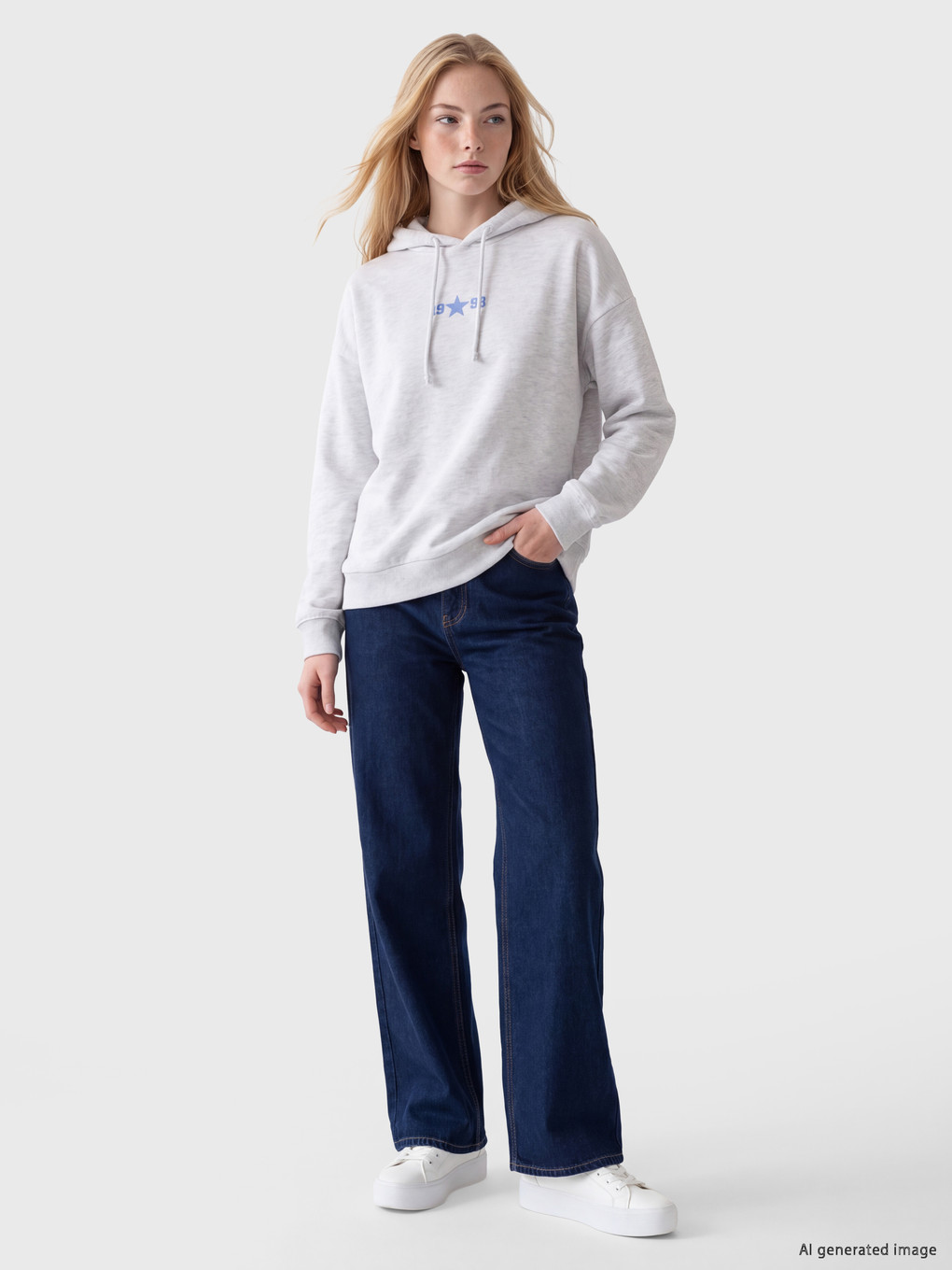 Printed Oversize Women's Thick Hoodie-1